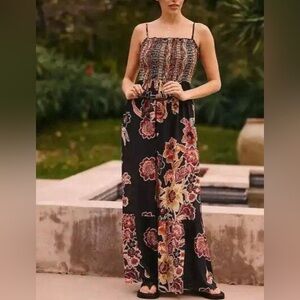 Anthropologie The Marisol Printed Smocked Gauze Maxi Dress Size Small